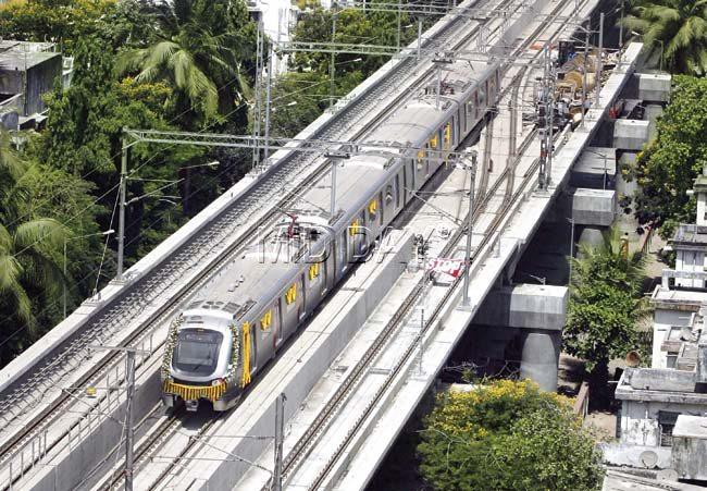 The Mumbai Metro has helped Andheri  and Ghatkopar be better linked. Pic/Nimesh Dave