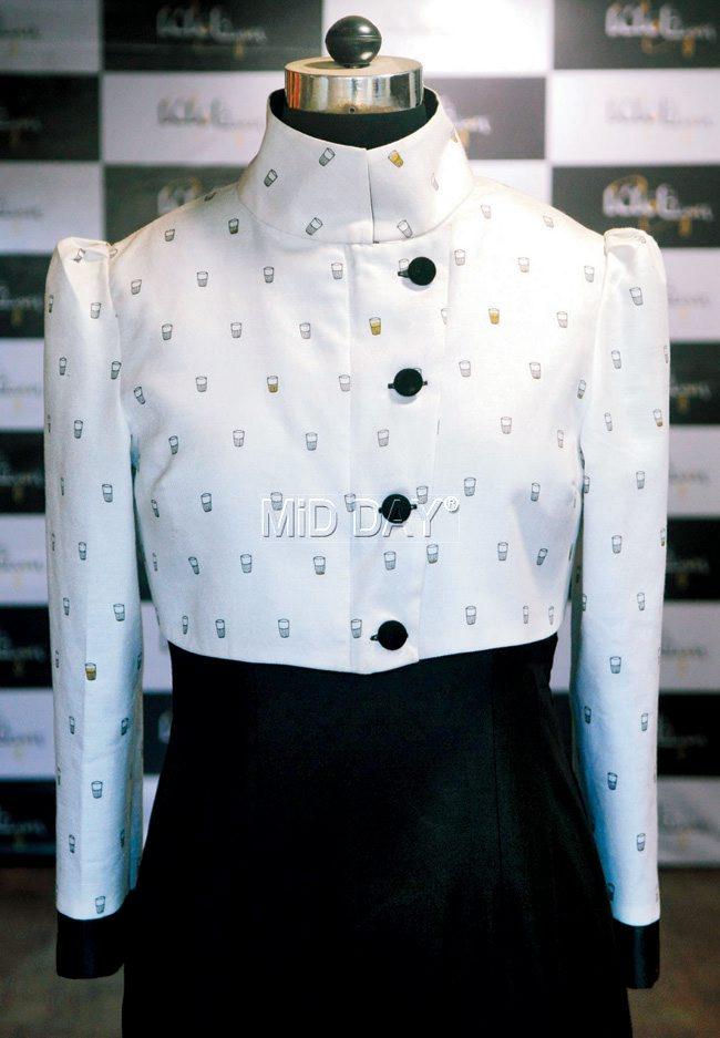 A jacket from the Chaiwala collection paired with a black dress