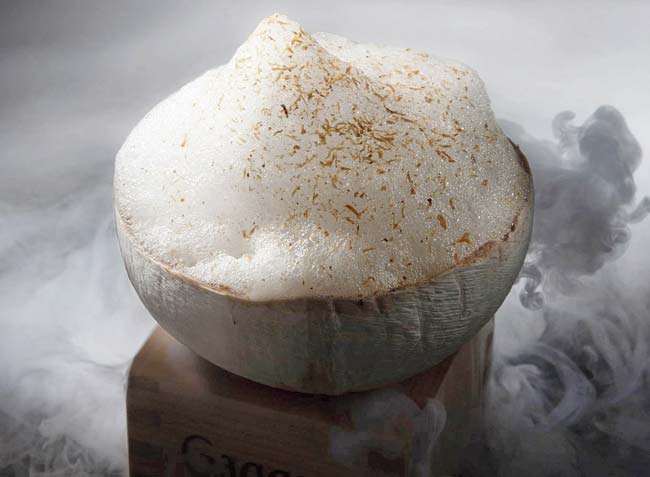 Coconut Lassi with liquid nitrogen