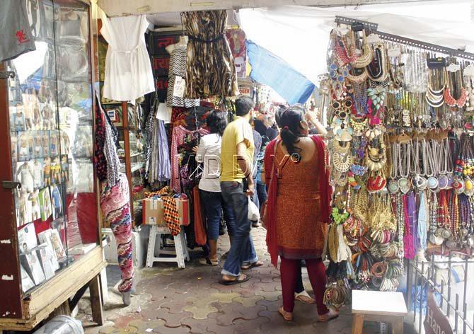 Colaba Causeway is a retail therapy favourite. Pic/Emmanual Karbhari