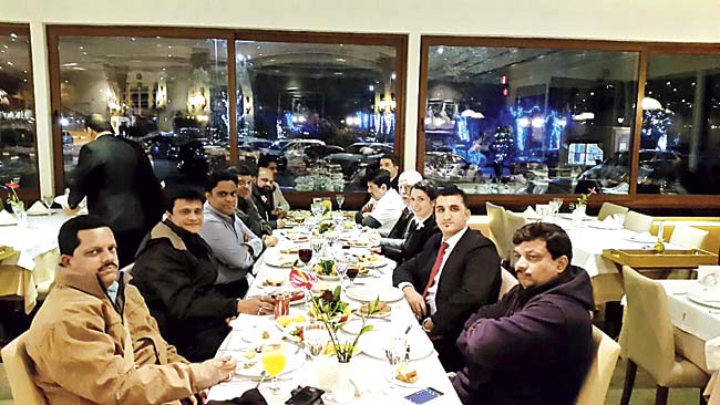 Corporators Sandeep Deshpande (second from left), Rais Shaikh (in blue shirt) and others with their counterparts from Istanbul at a municipal-owned restaurant in the Turkish city