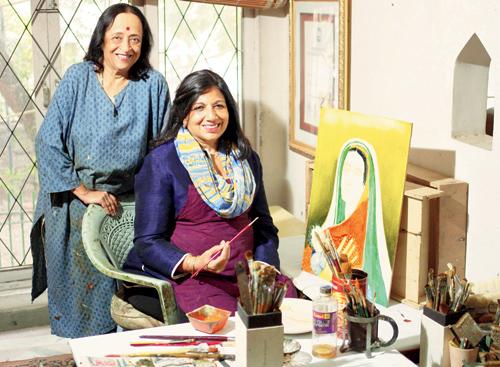 Entrepreneur Kiran Mazumdar Shaw and Anjolie Ela Menon