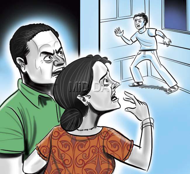 Vinanti Patil and her husband, Ravindra, woke up at 2.30 am to find a robber in their ground-floor apartment in Nerul. Illustrations/Amit Bandre