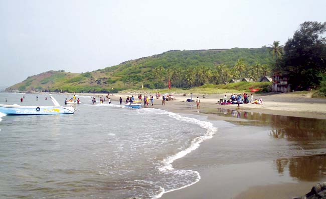 Vagator Beach with the Chapora Fort on the hill behind