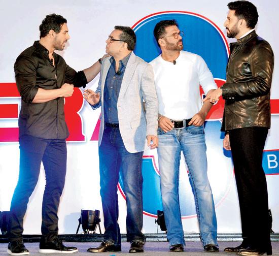 (L-R): John Abraham, Paresh Rawal, Suniel Shetty and Abhishek Bachchan
