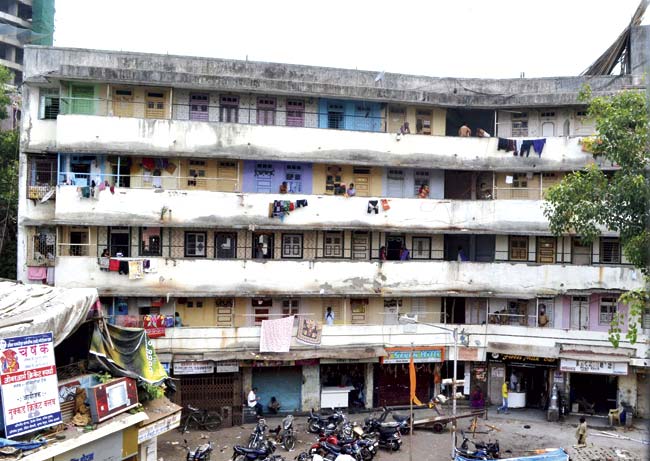 A slab on the second storey of this building in Kamathipura had collapsed in June 2013. File pic