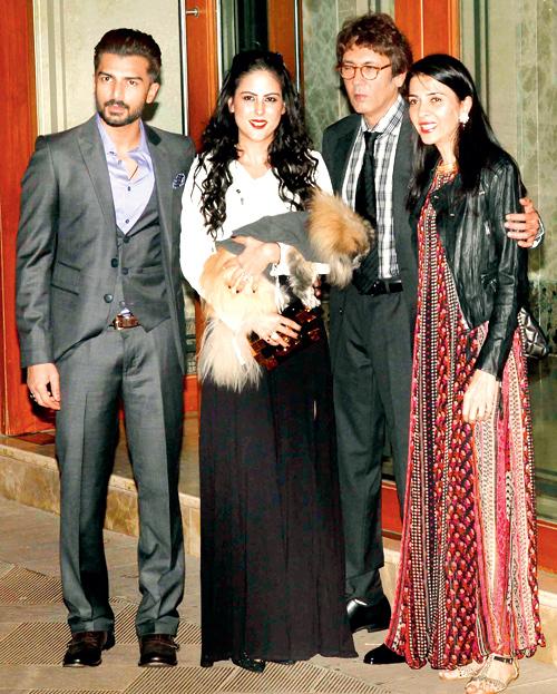 R-L): Namrata Dutt and Kumar Gaurav with daughter Saachi and son-in-law, Bilal Amrohi