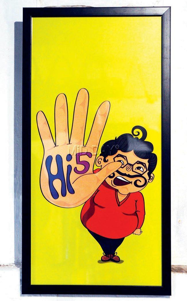 One of the posters with the mascot