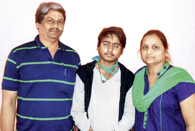 Rahul with his parents Ramakant Thakery and Manisha