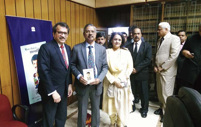 Sandesh Mayekar’s book was launched in New Delhi by Chief Justice of India H L Dattu, at the Supreme Court