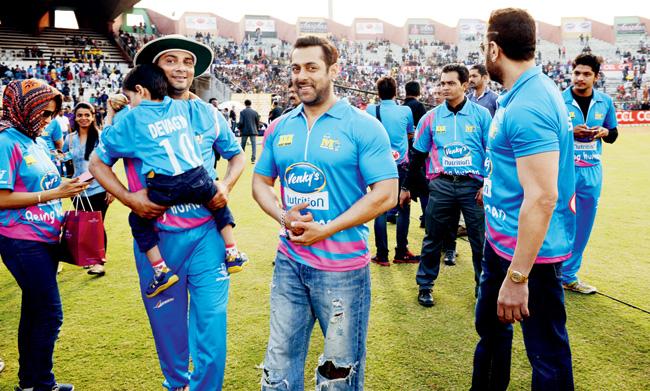 Salman Khan was the star attraction at the Sardar Patel stadium in Ahmedabad
