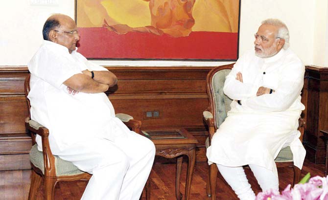 Modi will attend a function organised by the Pawar-controlled Vidya Vikas Pratishthan on February 14. File pic