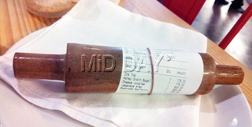 The bill was served on a rolling pin