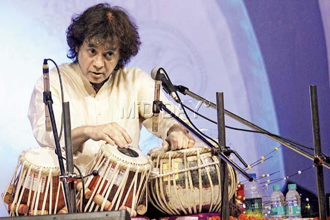 Tabla wizard Zakir Hussain is one with the music he creates. Pics/Sachin Kalbag