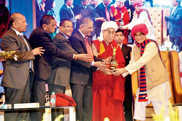 The Dalai Lama was conferred the 7th Santokbaa Award at a function on January 2