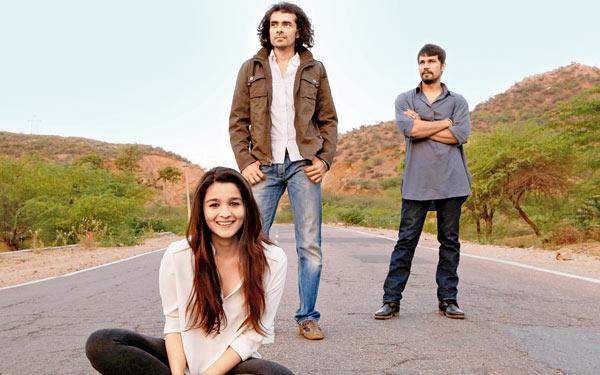 Alia Bhatt, Imtiaz Ali and Randeep Hooda on the sets of Highway