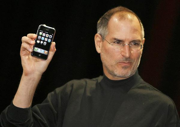 Apple CEO Steve Jobs unveils the iPhone at the Macworld Conference 09 January 2007 in San Francisco, California. Pic/AFP