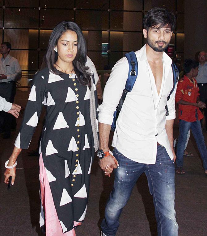 Mira Rajput and Shahid Kapoor arrive in Mumbai