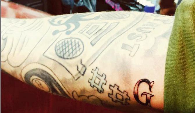 Justin Bieber recently shared this image of his new ‘G’ tattoo on Instagram