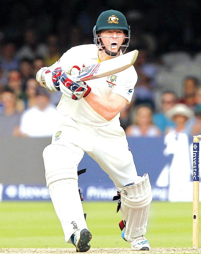 Australian opener Chris Rogers plays a shot en route his unbeaten 158 against England in the second Ashes Test at Lord