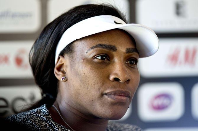 US tennis playere Serena Williams speaks at a news conference in Bastad, Sweden. Pic/AFP