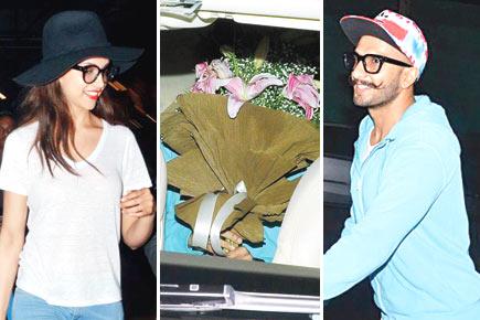 Ranveer Singh surprises Deepika Padukone with bouquet at airport