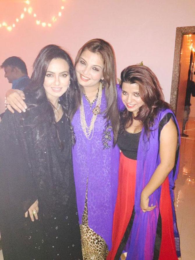 Sana Khan and Deepshikha Nagpal with a friend
