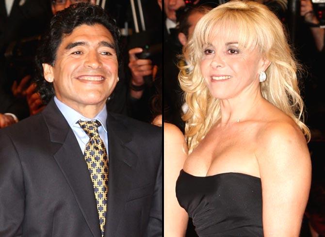 Diego Maradona with ex-wife Claudia Villafane