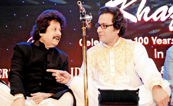 SINGING STARS: Pankaj Udhas (l) with Talat Aziz