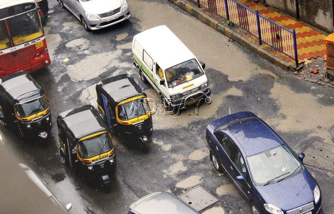 Western Express Highway riddled with potholes