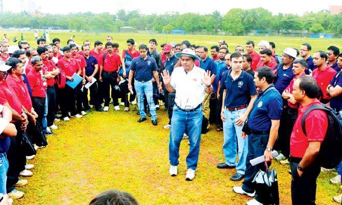 MCA qualified umpires attend an orientation programme  at Azad Maidan yesterday.  Pic/Bipin Kokate