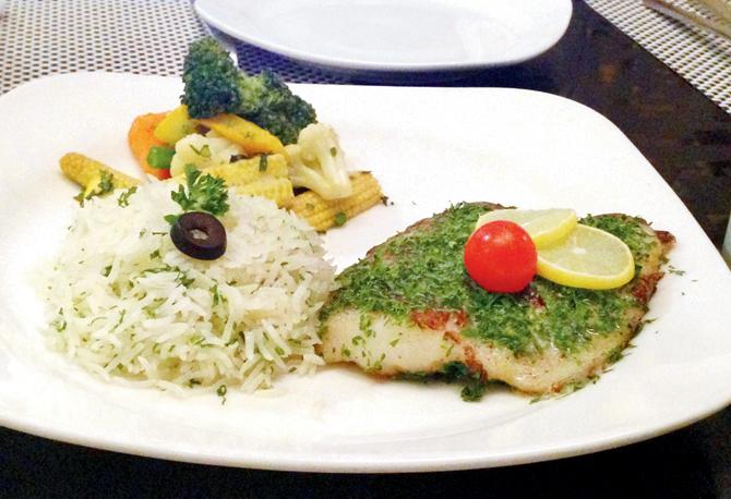 Parsley Crusted Basa with Dill Cream Sauce