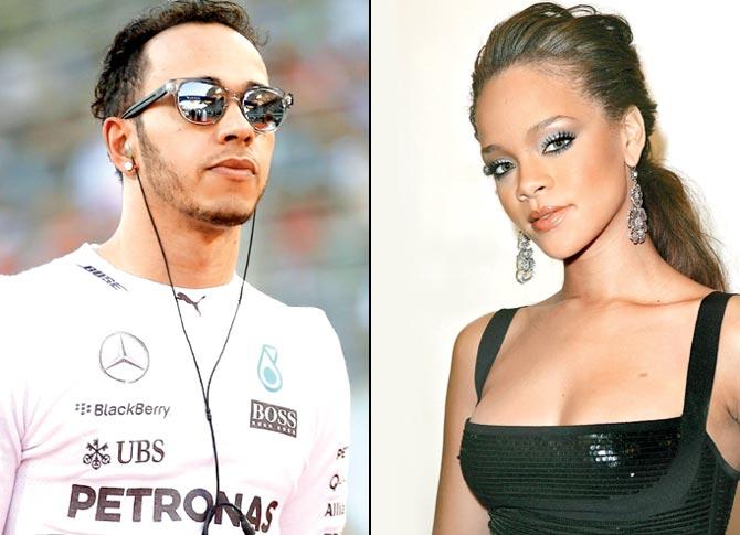 Lewis Hamilton and Rihanna. Pics/Getty Images
