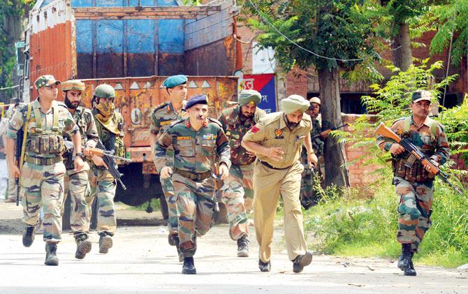 Army and Punjab police personnel joined hands to neutralise the terrorists 