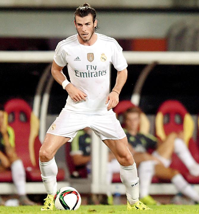 Real Madrid’s Gareth Bale during the International Champions Cup match against Inter Milan in Guangzhou yesterday. Pics/AFP