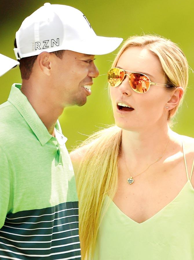 Tiger Woods and ex-girlfriend Lindsey Vonn. Pic/AFP