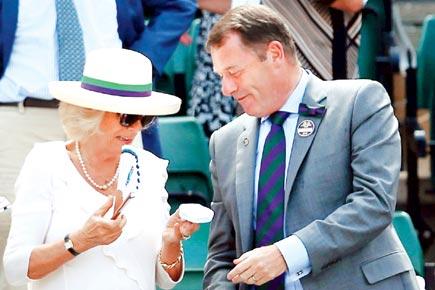 Andy Murray tosses wristband to Camilla post Wimbledon win