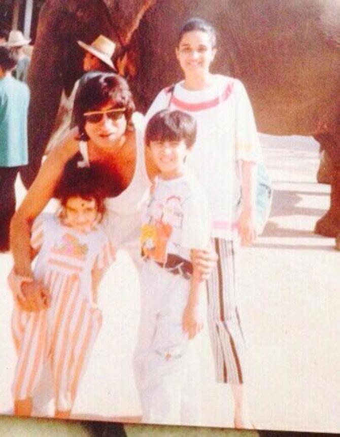 Shraddha Kapoor posted this old family photo on Twitter. Picture courtesy: Shraddha Kapoor