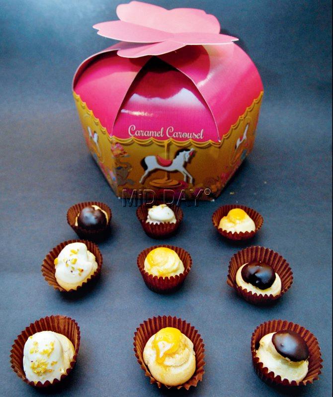 A box of assorted profiteroles