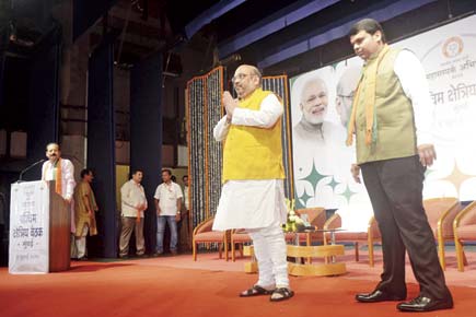Mumbai: Amit Shah's pep talk fails to boost morale of BJP workers
