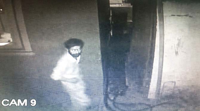 CCTV cameras captured an unidentified man in white breaking into the temple and making of with the jewels