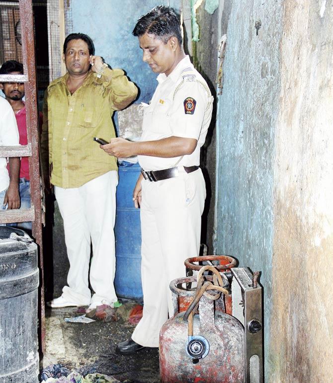 One of these cylinders leaked, causing the fire and the house after the fire. Pics/Sharad Vegda