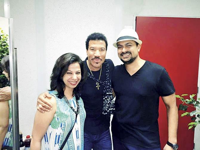 Devraj and Nikita Sanyal with Lionel Richie