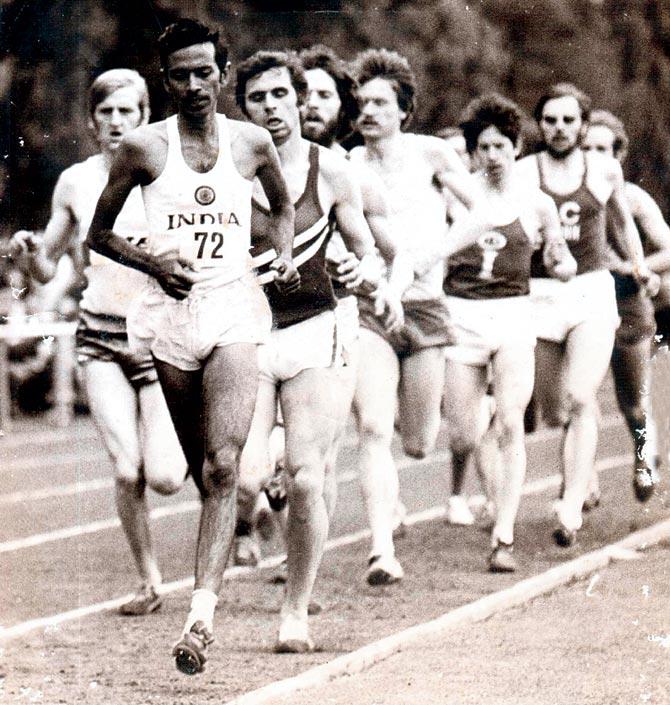 Edward ‘Eddie’ Sequeira (front) at a race in Germany. He was a founding member of Tracktrotters club that coached running talent for free (By arrangement)