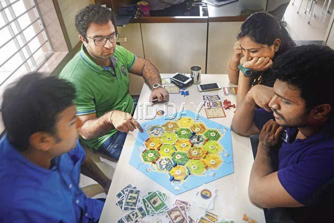The event saw a few enthusiasts get competitive over many board game options. Pic/Atul Kamble