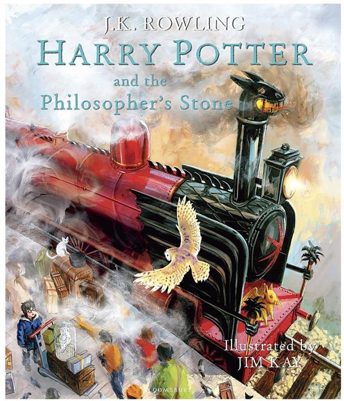 The cover of the illustrated version of Harry Potter and the Philosopher’s Stone