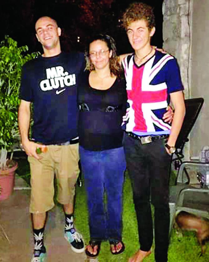 Reunited:  Jonathan (right) is currently in California with his mother Hope and brother Jacob, after 15 years of separation.  Pics/Facebook