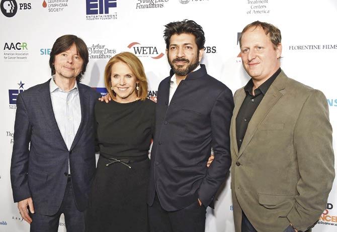 Ken Burns, Katie Couric, Dr Siddhartha Mukherjee and Barak Goodman attend Cancer: The Emperor of All Maladies New York Screening at Jazz at Lincoln Center on March 24, 2015 in New York City. PIC COURTESY/AFP 