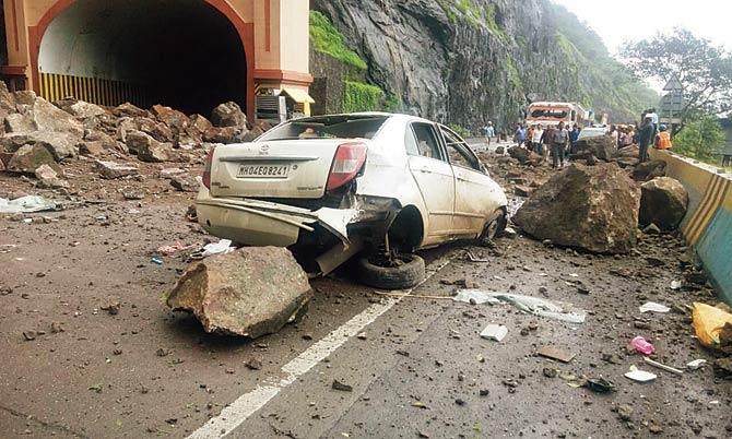 After the victims were rushed to the hospital, the authorities began clearing out the rubble from the landslip immediately, but said it was unlikely that the E-way would be opened before Monday