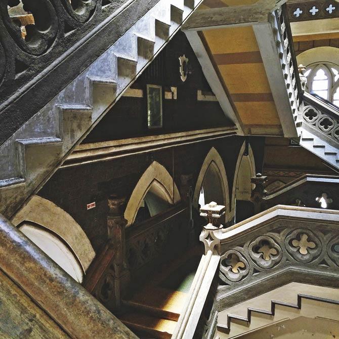 Former Xavierite Joshua Lewis captures the crisscrossing  library stairways